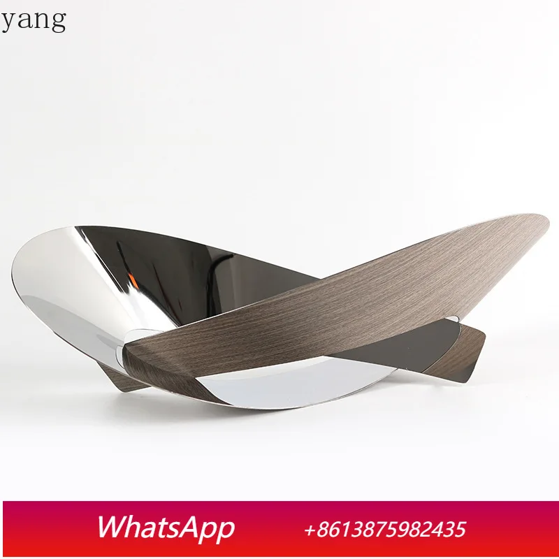 

CX light luxury simple creative special-shaped metal wood grain fruit plate ornament