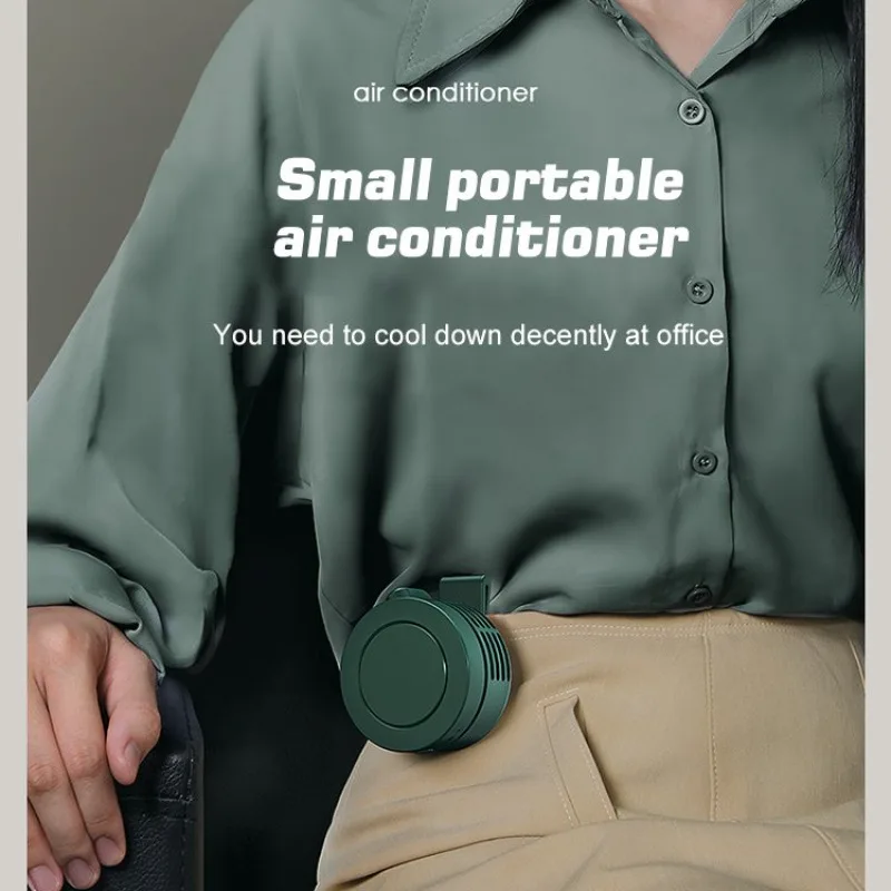휴대용 허리 클립 팬 미니 목 팬 조절 가능한 공기 배출구 3단 속도 핸드헬드 충전식 날개 없는 선풍기 캠핑 하이킹용