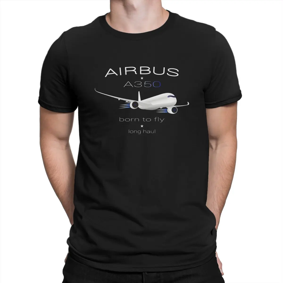 Men's T-Shirt Aircraft Modern Novelty Cotton Tees Short Sleeve Airbus T Shirt Round Neck Tops Gift