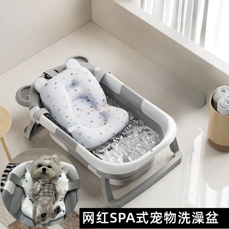 

Pet Bath Tub for Cats, Foldable with Temperature Sensor