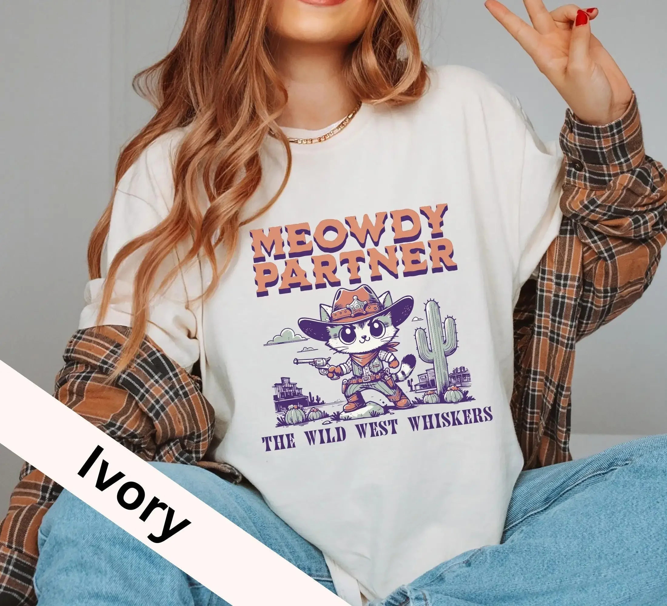 Meowdy Partner Cowboy Cat T Shirt Vintage And Tank Funny For Her Lover