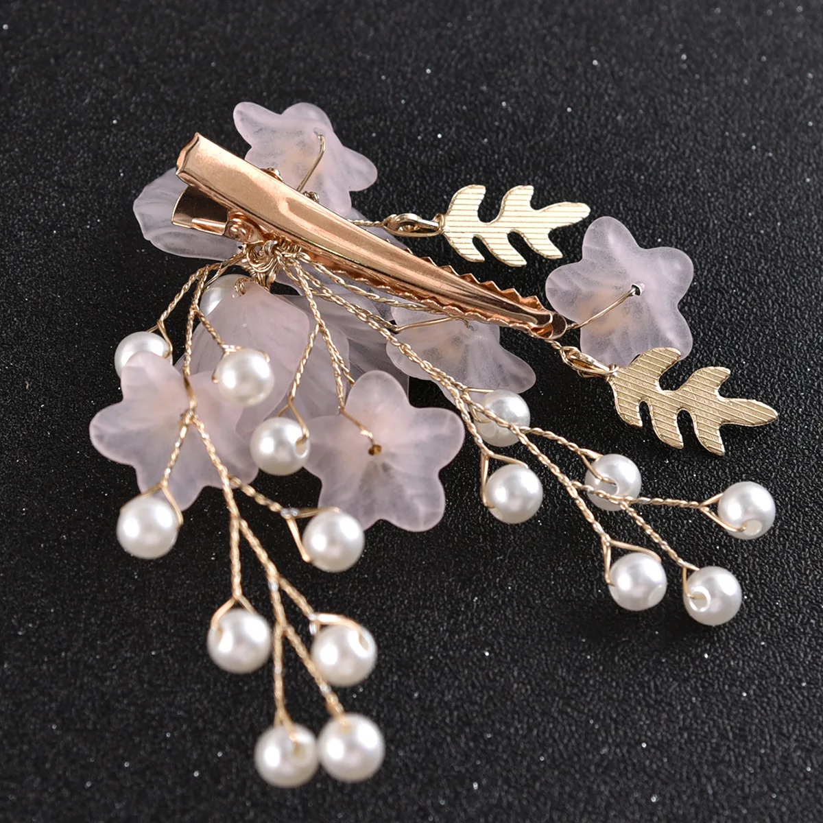 Vintage Flower Hair Clip Set Pearl Core Stable Decorative Clip Hair Accessories for Women Girls Bride Bridesmaid