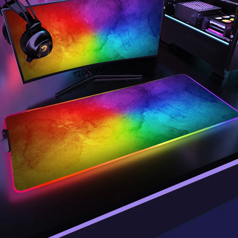 

Colorful RGB Mouse Pad Desk Mat Carpet Keyboard Gaming Accessories Backlit Mousepad Rubber LED Glow PC Gabinete Gamer Mausepad