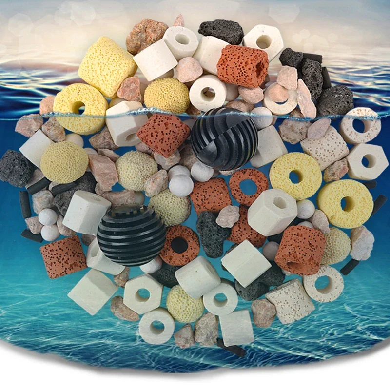 

Fish Tank Filter Material Natural Water Cleansing Filter Biochemical Ball Ceramic Ring Aquarium Volcanic Stone Activated Carbon