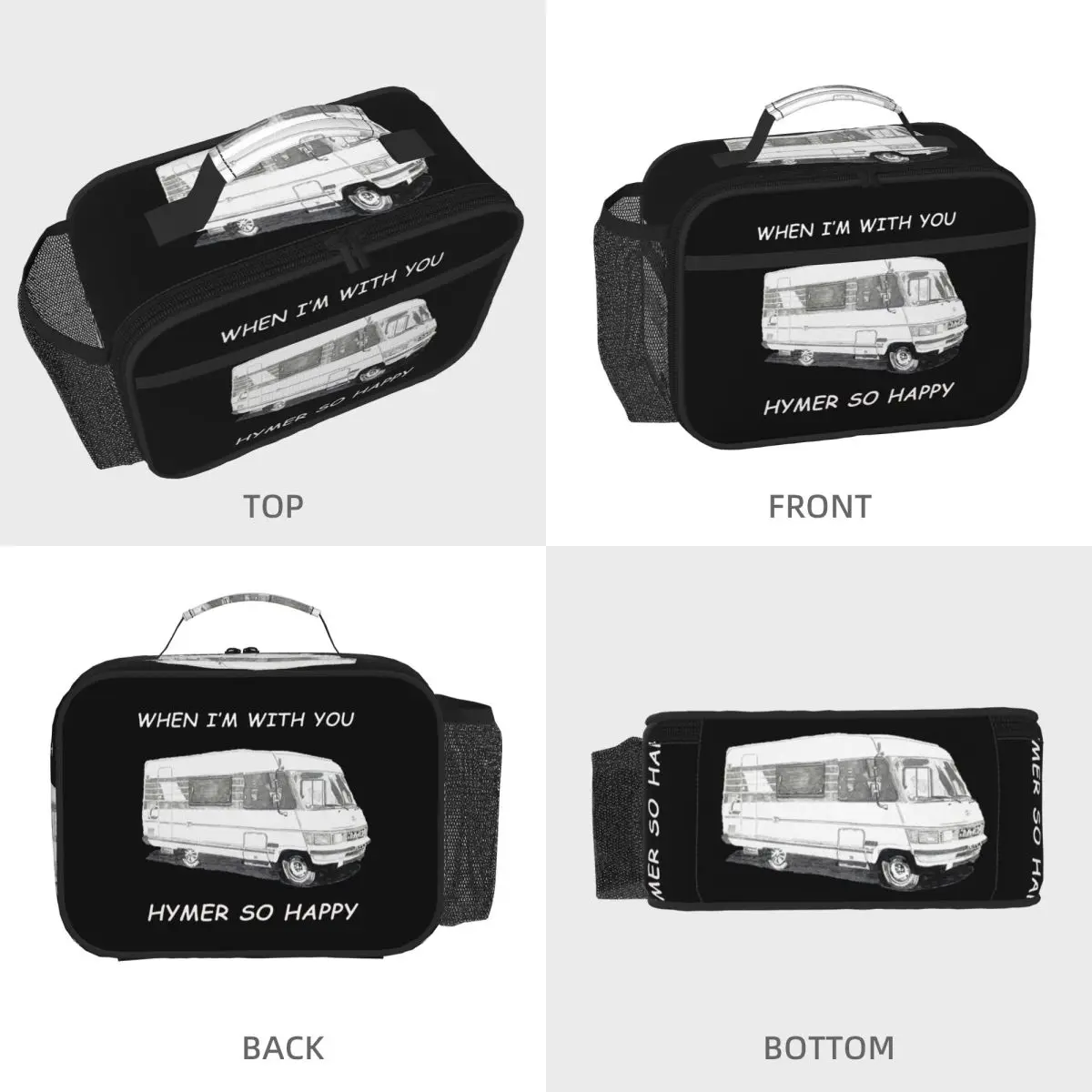 When I'm With You Hymer So Happy Insulated Lunch Bag for Women Children Portable Food Boxes Thermal Lunch Box Tote