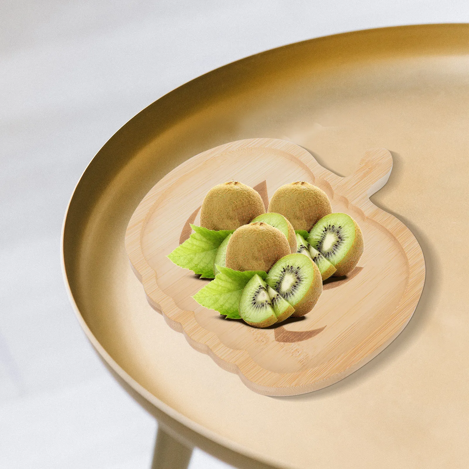 Bamboo Pumpkin Serving Tray – Multi-Functional Food Dish for Nuts, Dried Fruits, Candy, Desserts, Kitchen & Party