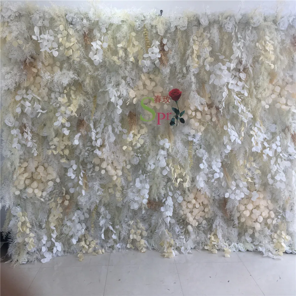 

SPR wedding party pampas decoration backdrop Artificial flower wall