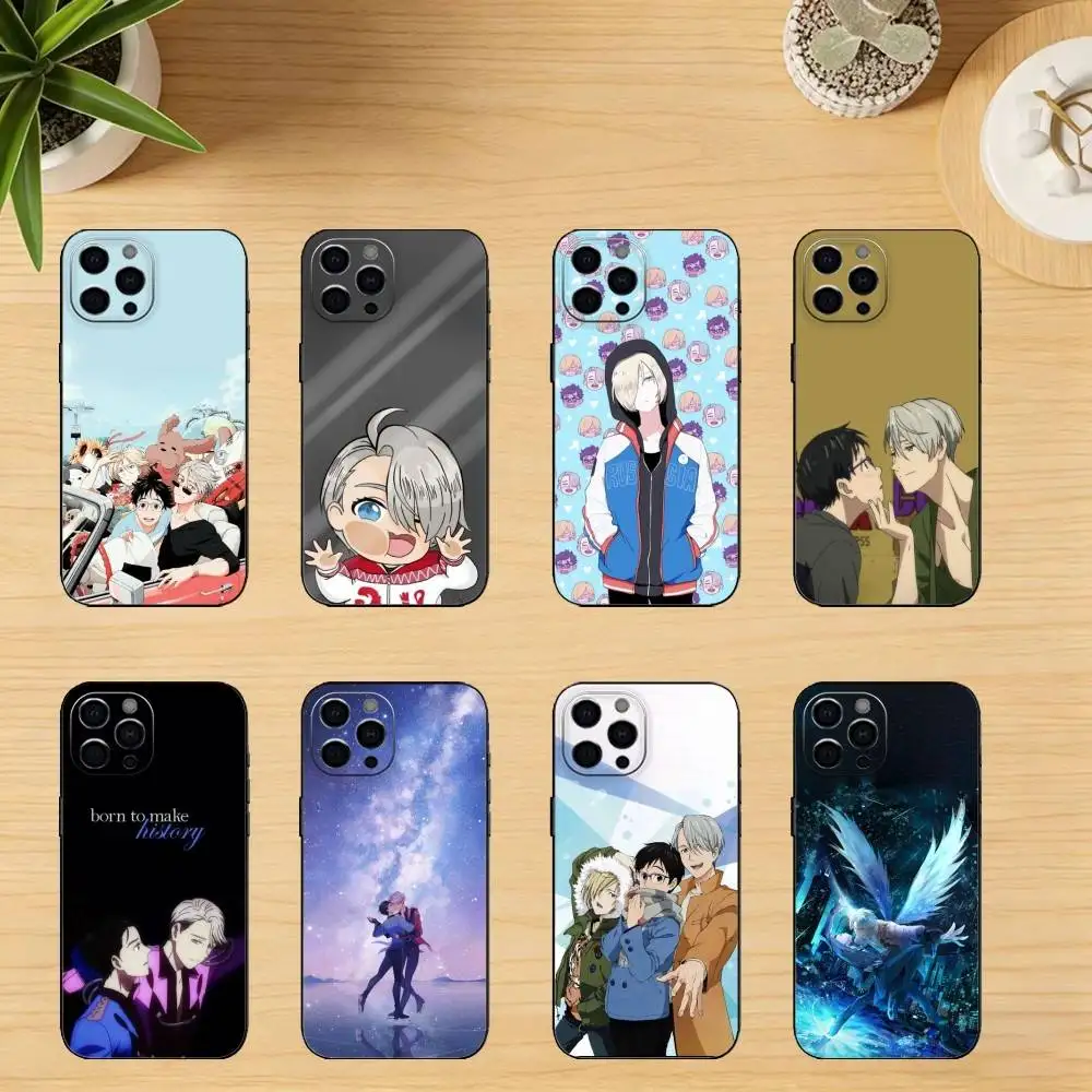 

Y-YURI!!! on ICE On Ice Phone Case Silicone black Soft For IPhone 17,16,15,14,13,12,11,XS,Plus Pro Max