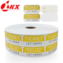 LKX Yellow Raffle Tickets For Classroom Lottery Roll Of Single Paper Label Drink Events Raffle Tickets Celebration Event Tickets