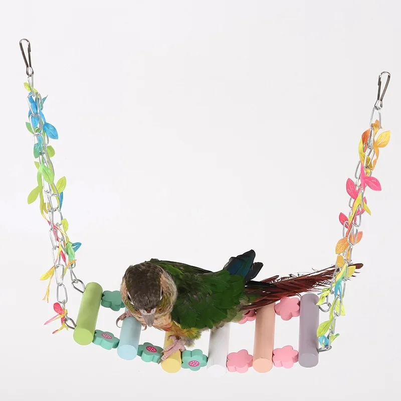 Parrot toy swing bird toy tiger skin peony mysterious phoenix parrot cage toy set hammock suspension bridge