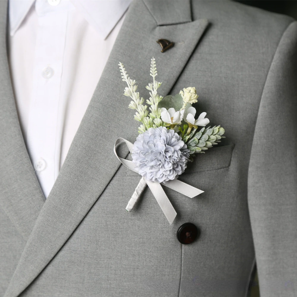 Neue künstliche Rose Blumen Bouton nieres Handgelenk Corsage Mensuit Trauzeugen Brautjungfer Hochzeit Zubehör