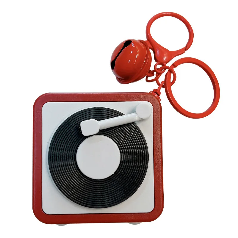 Leuke creatieve vintage tape retro blokfluit sleutelhanger mini leuke fonograaf muziekdoos sleutelhanger kinderen speelgoed paar tas sleutelhanger cadeau