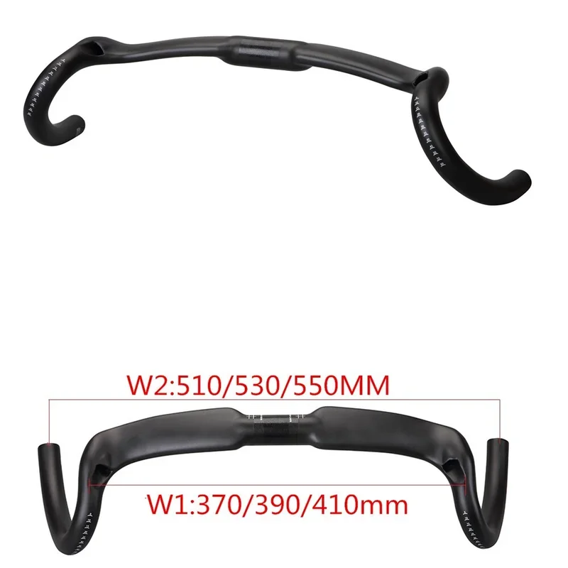 

EC90 carbon fiber big flare road bicycle handlebar gravel bike handlebar cyclocross gravel racing bar 370/390/410mm