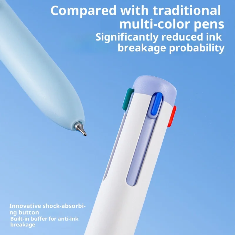 

ZENNYTH 4-цветная гелевая ручка в одном, кнопка против разрыва чернил, дизайн шумоподавления, 0,5 мм, CS, двойная бусина, принадлежности для учебы по экзамену