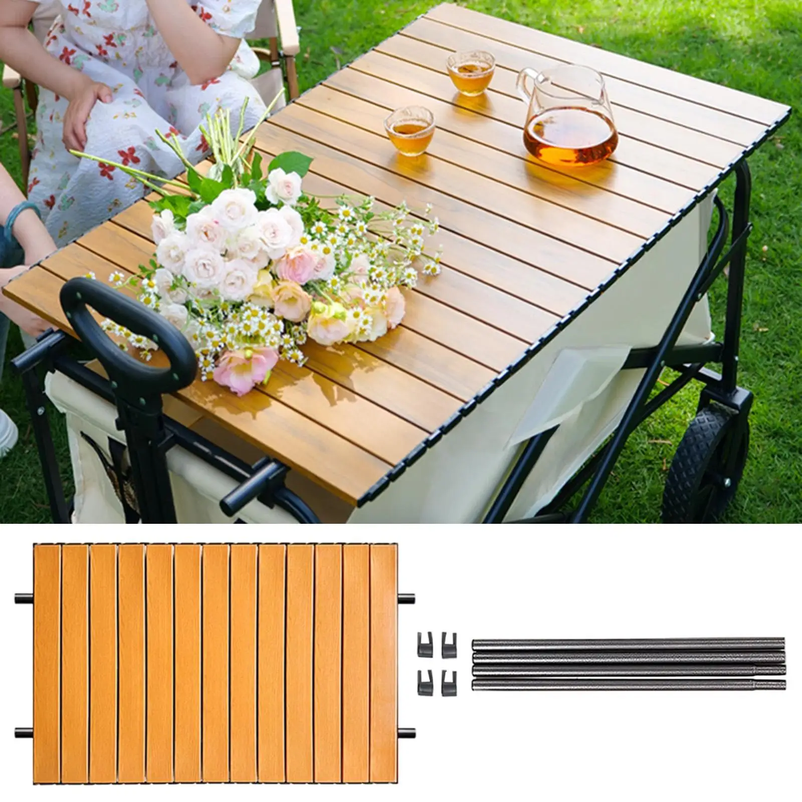 

Space Saving Foldable Camping Table Portable Carbon Steel Easy Clean Outdoor Table for Backpacking Tailgating Travel