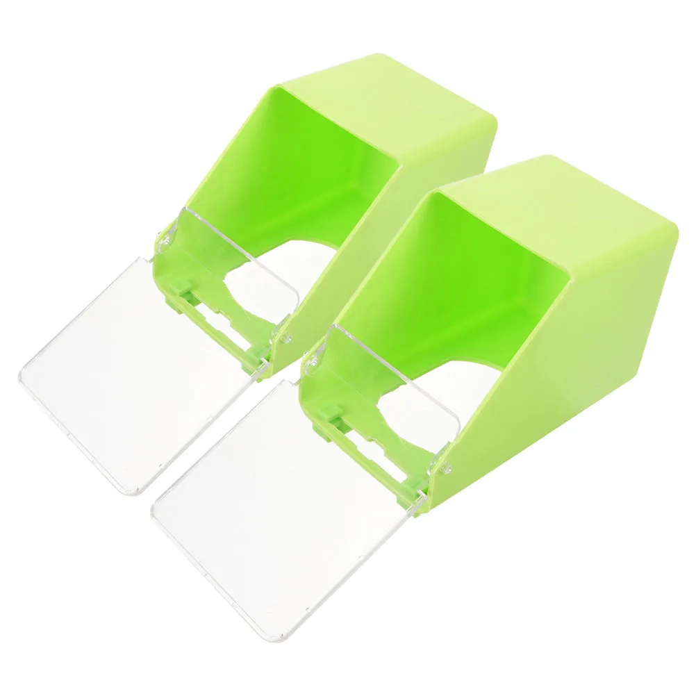 

2Pcs Green Single Hole Hanging Box Large Capacity Bird Food Container Pigeon Feeder Cage Accessories Plastic Feeders Pet