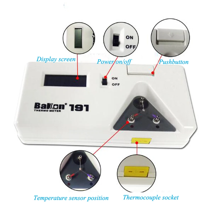 

TIP THERMOMETER SOLDERING IRON TESTER THERMOMETER BK191