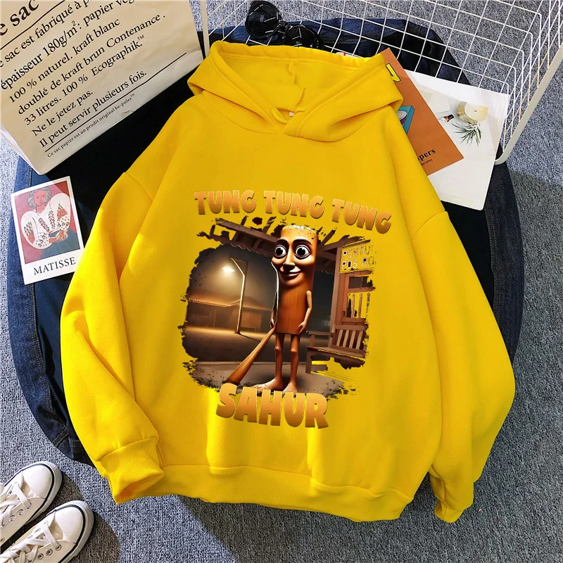 Italian Brainrot Sweatshirt Hooded Boys Casual Spring Autumn Clothes Tung Tungtung Sahur Cartoon Girl Thin Fleece Hoodies Gift