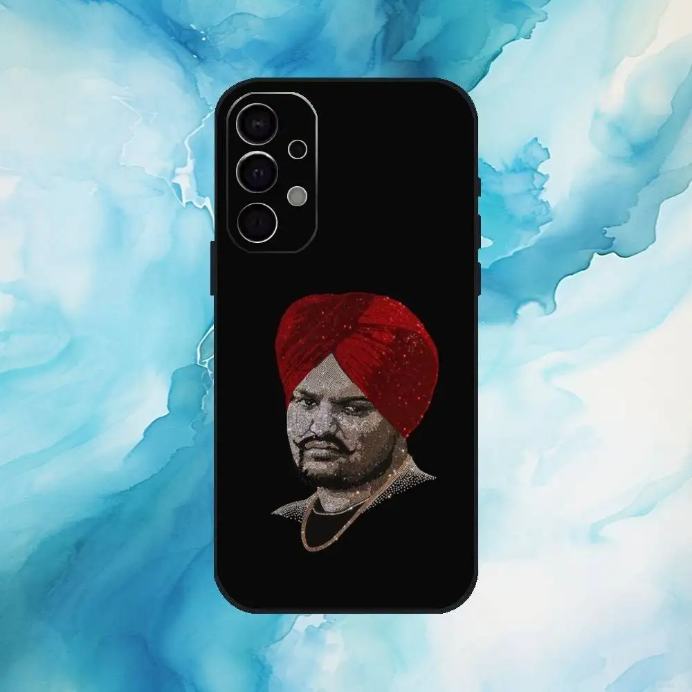 حافظة لهاتف مغني الراب S-Sidhu Moose Wala لهاتف سامسونج S25، S24، S21، S22، S23، S30، Ultra، S20، Plus، Fe، Lite، Note، 10,9,5G غطاء أسود