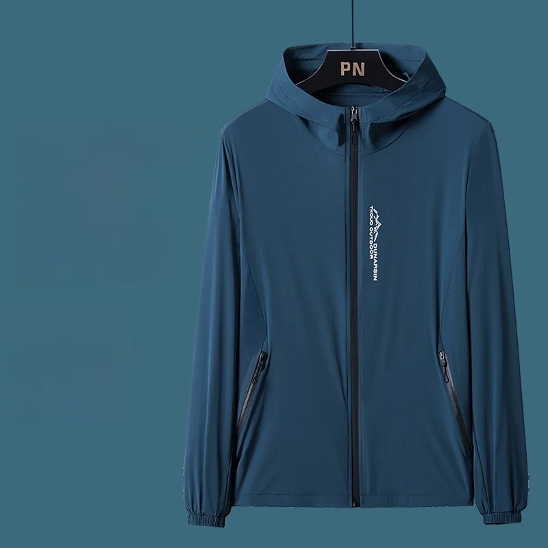 

Ice Silk Men's Summer Quick Dry Ultra-Thin Outdoor Fishing Casual Jacket with Hood Lightweight Breathable Sun Protection Fash...