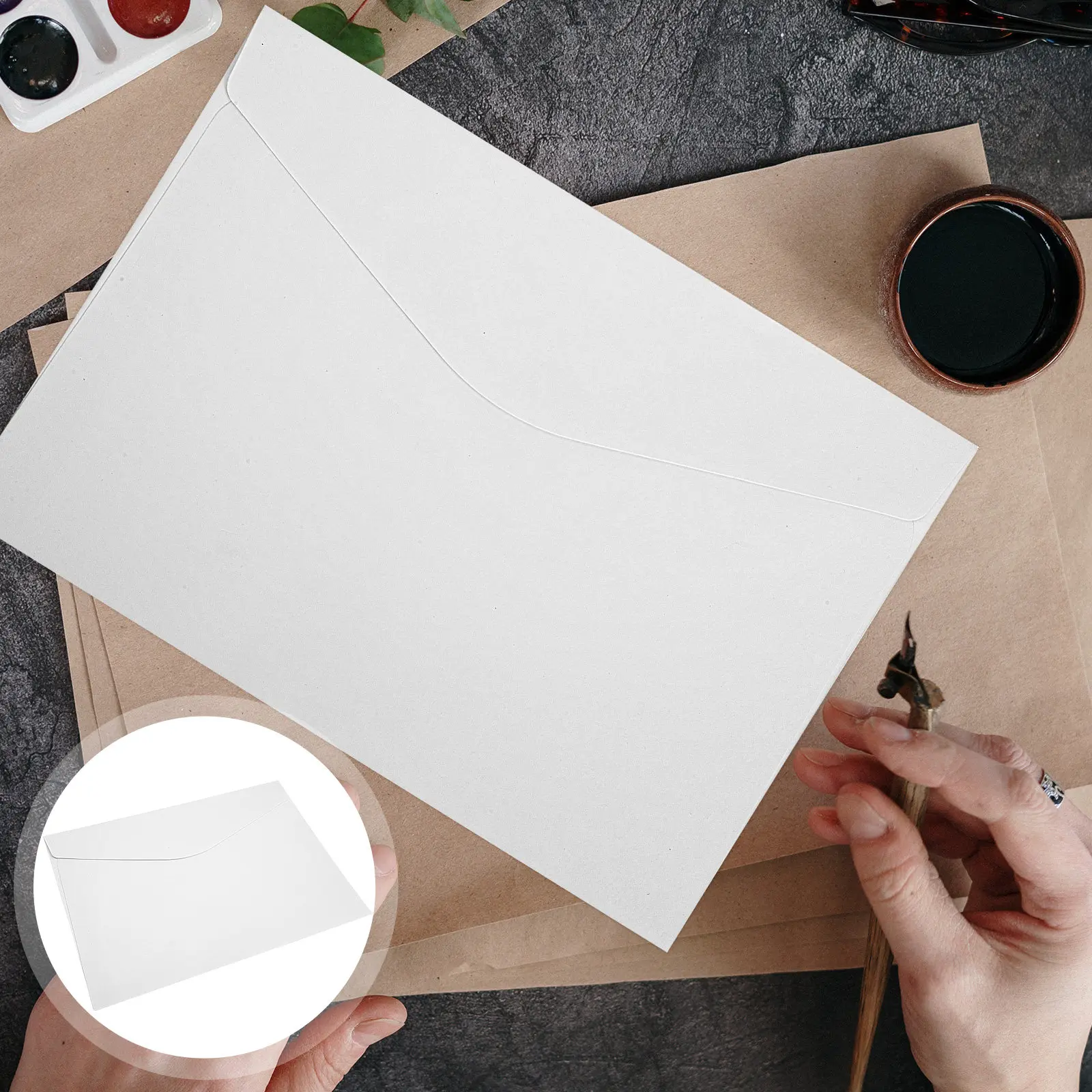 

50pcs Wedding Invitation Envelopes Kraft Paper For 5X7 Cards Party Birthday Festival Greeting Covers Letter Packing Envelopes