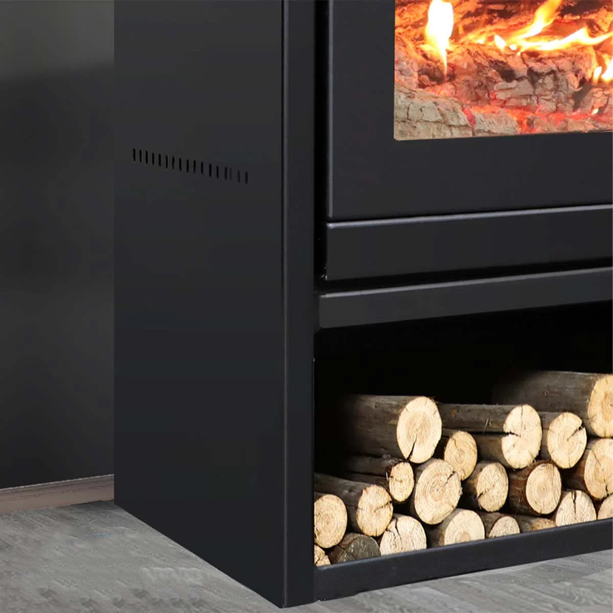 Black Cast Iron Biomass Furnace Independent Mount Small Sawdust Pellet Wood Stove Indoor Home Heating Heater