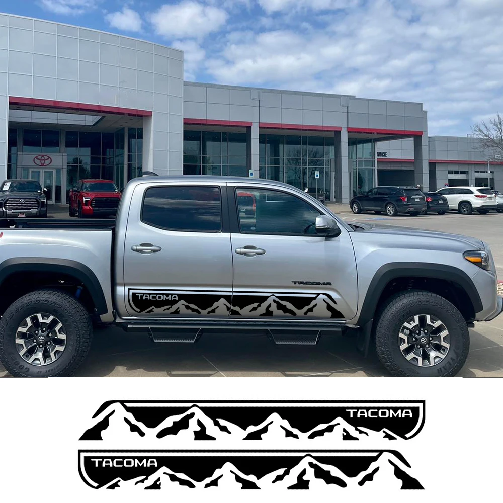 Pickup Door Side Sticker For Toyota Tacoma Truck Body Graphics Mountains Vinyl Decor Covers Car Decals Auto Tuning Accessories