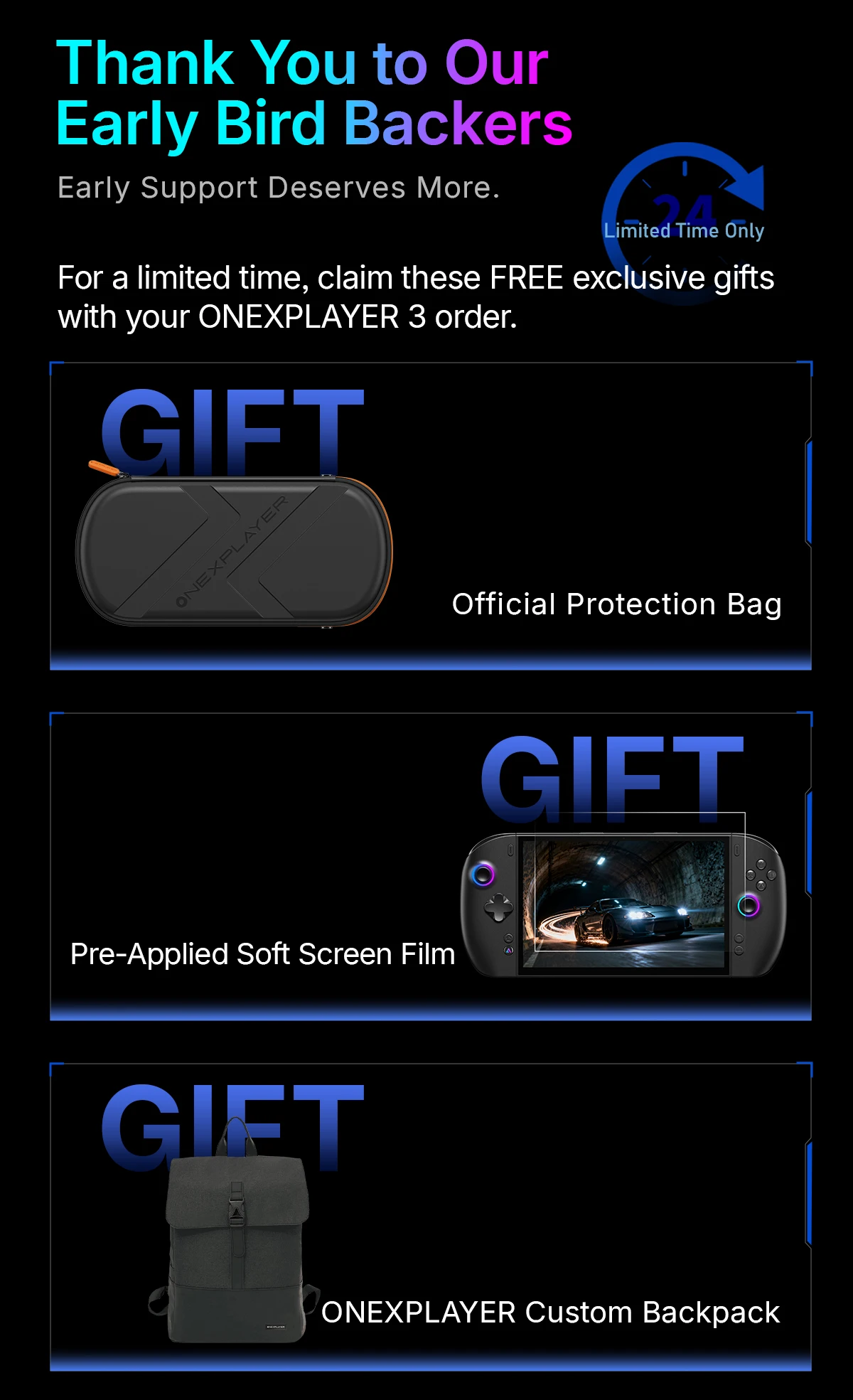 OneXPlayer 3 G3e 3-in-1 Windows Gaming Handheld 8.8 Inch 144Hz AMOLED Intel Arc G3 Extreme Portable Game Console