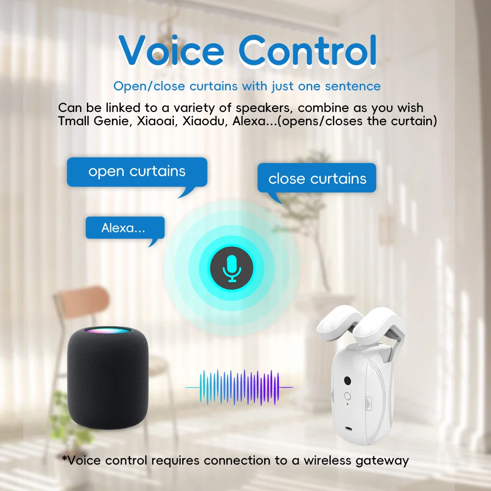 Smart Tuya Wifi Remote Curtain Opener Bot Home Voice Control Wireless Smart Curtain Robot Tuya Smart Curtains Robot