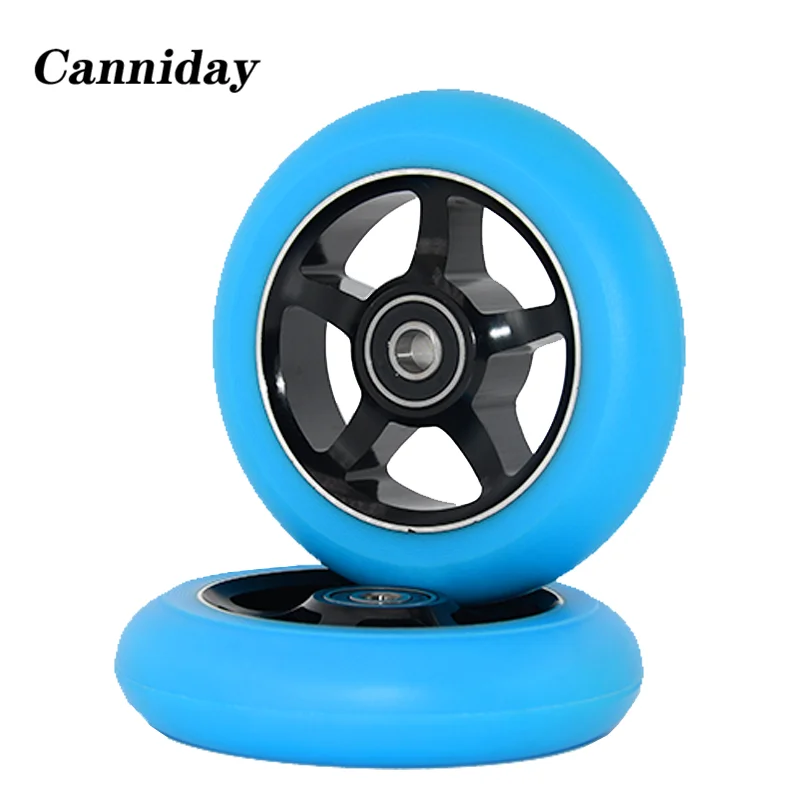 Stunt Scooter Wheels Aluminum Alloy Wheels High Elastic Speed Skating PU 88A Wheels 100mm 2pcs/set