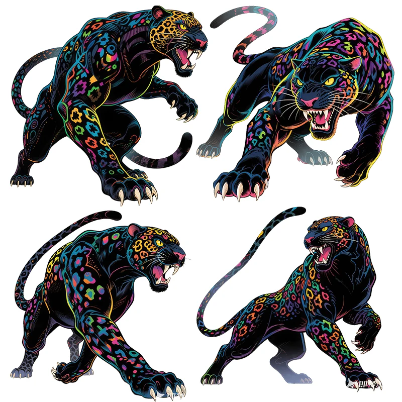 Three Ratels CD35 Colorful cheetah animal art wall stickers for home decoration IPAD decals Personalized car stickers