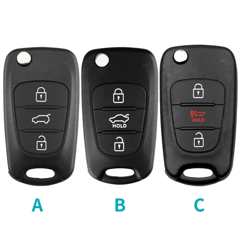 3 Botton Car Key Housing Fob Case Shell for Kia K2 K5 Rio Picanto Sportage Ceed Cerato Sportage for Hyundai I10 I20 I30 IX35 I35