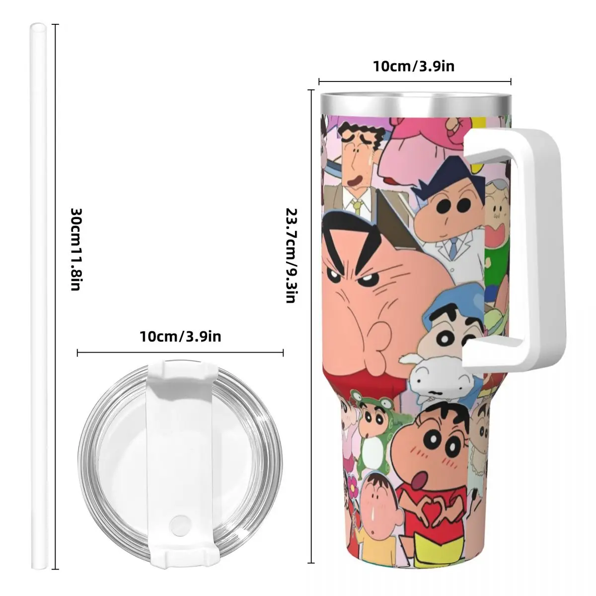 Vaso Crayon Shin-chan, botella de agua fría y caliente de dibujos animados divertidos, tazas térmicas aisladas de acero inoxidable, tazas de viaje personalizadas