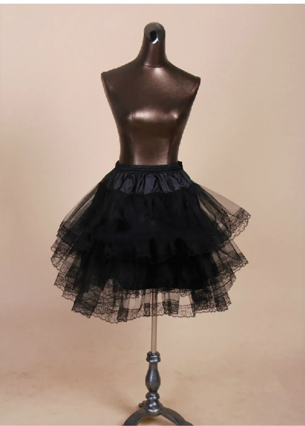 Korte petticoat met kanten rand voor prom trouwjurk dames een lijn onderrok bruids crinoline jupon petticoat