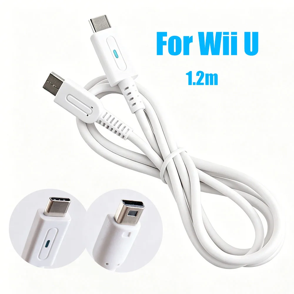 1.2m PD Type C Charge Cable For Wii U Controller Charging Adapter USB C Convert Cord for Wii U Power Supply Cable