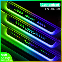 RGB Car Welcome Pedal Light Door Opening Induction Multi-mode 7-color LED Car Interior Decoration Lights Symphony Neon Lamps