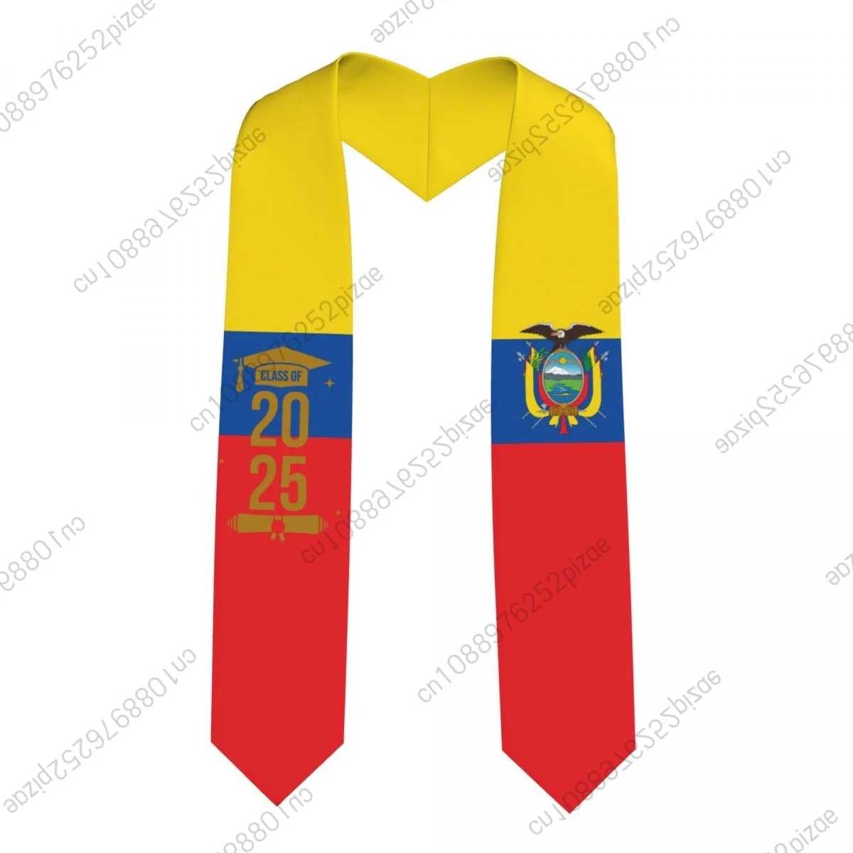 

New Ecuador Flag Class Of 2025 183*13CM Graduation Stole Sash Scarf For International Students Proud