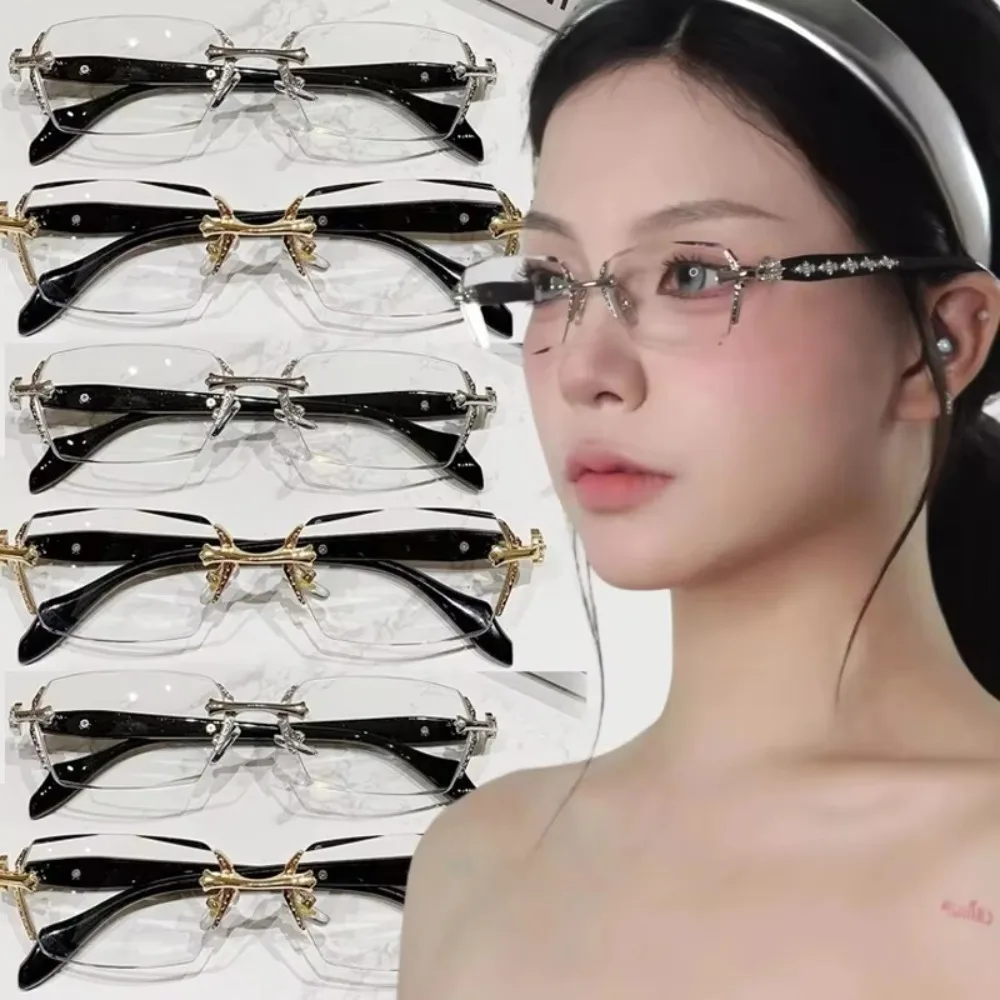 Y2K Vintage Rahmen Brille Anti Augen Überanstrengung Augenschutz Anti-Blaulicht Brille Metall Reise Brillen Scharniere Brillen