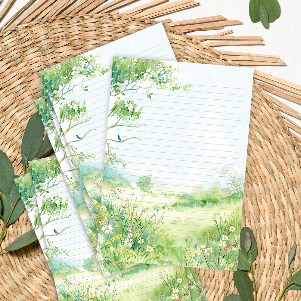 30 Blatt, B5-Schreibpapier mit Frühlingsmotiv, liniert, ohne Klebstoff, ideal für Notizbücher, Notizen und Aufkleber. – Detail 4