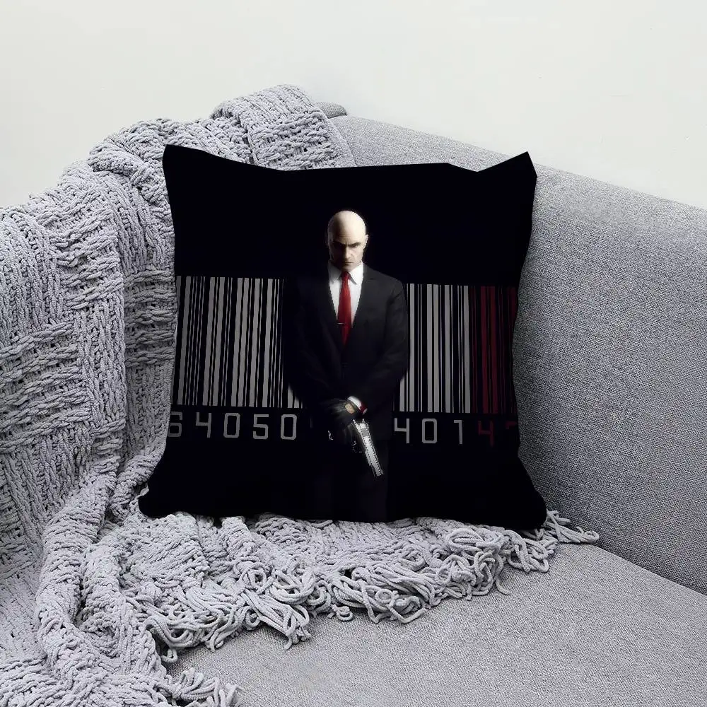 

Hitman A-Agent 47 30x30cm 45x45cm Pillow Case Decor Protective Covers Comfortable Soft For Sofa Living Room Home Office