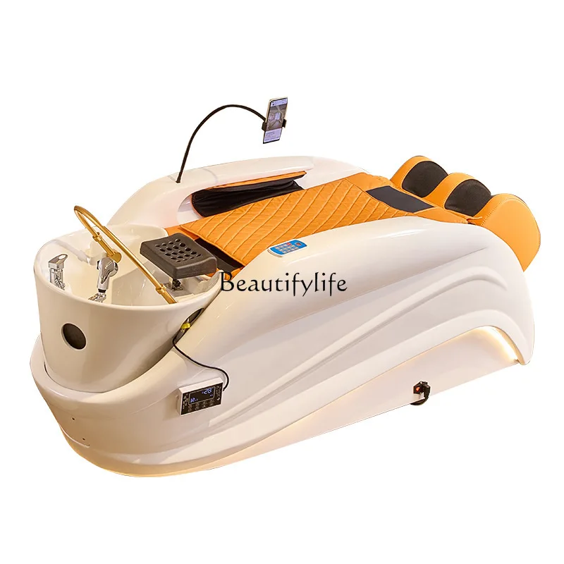 

Intelligent electric massage shampoo bed Automatic water circulation fumigation head treatment bed with water heater