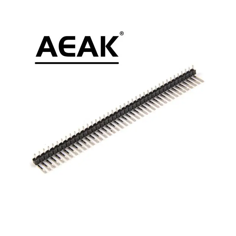 AEAK 10 szt. 40Pin 2.54mm jeden rząd pojedyncza szpilka zakrzywiony pasek do złącz stykowych zakrzywiona igła do elementów elektronicznych Arduino — zdjęcie 2