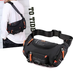 Riñonera cruzada de nailon para hombre, bolso de cintura para correr, impermeable, Oxford, bandolera de hombro, bandolera de viaje