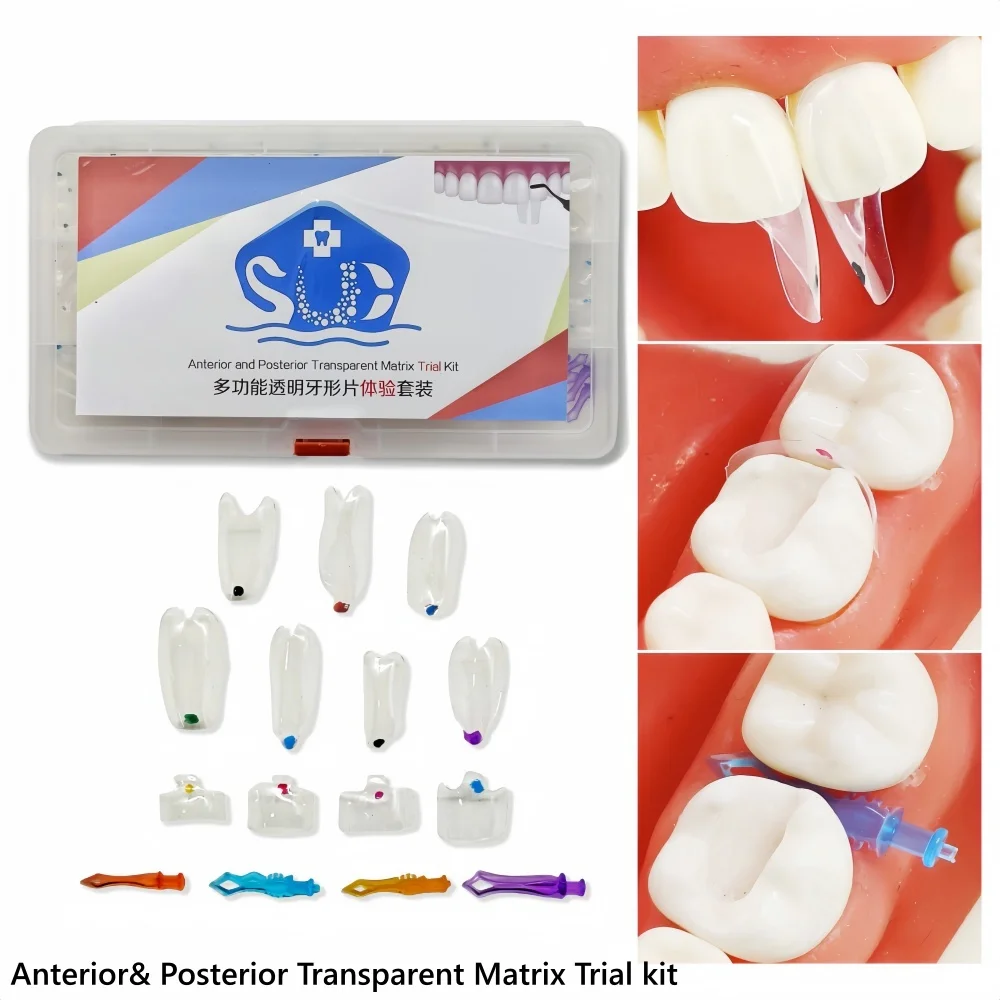 

Dental Teeth Molar Bow Class Restoration Black Triangle Clear Matrix Anterior Posterior Fit Bioclear BT Transparent Matrices