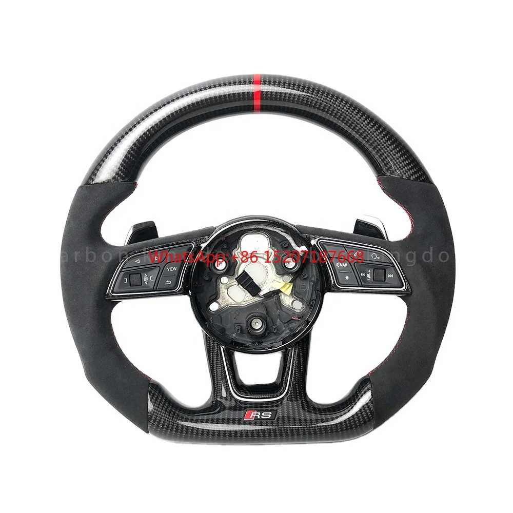 OEM Forged Carbon Fiber Steering Wheel Compatible With  R8 TT Car Leather Steering Wheel