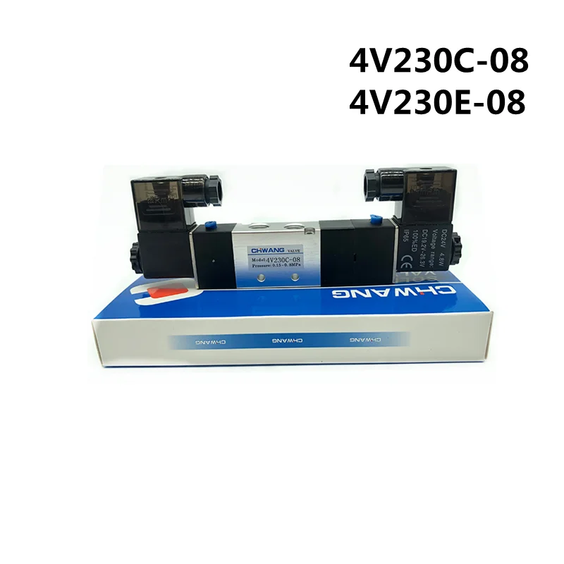 

1x 1/4'' Ports 4V230C-08 12VDC/24VDC/110VAC/220VAC 3 Position 5 Way Air Pneumatic Solenoid Valve