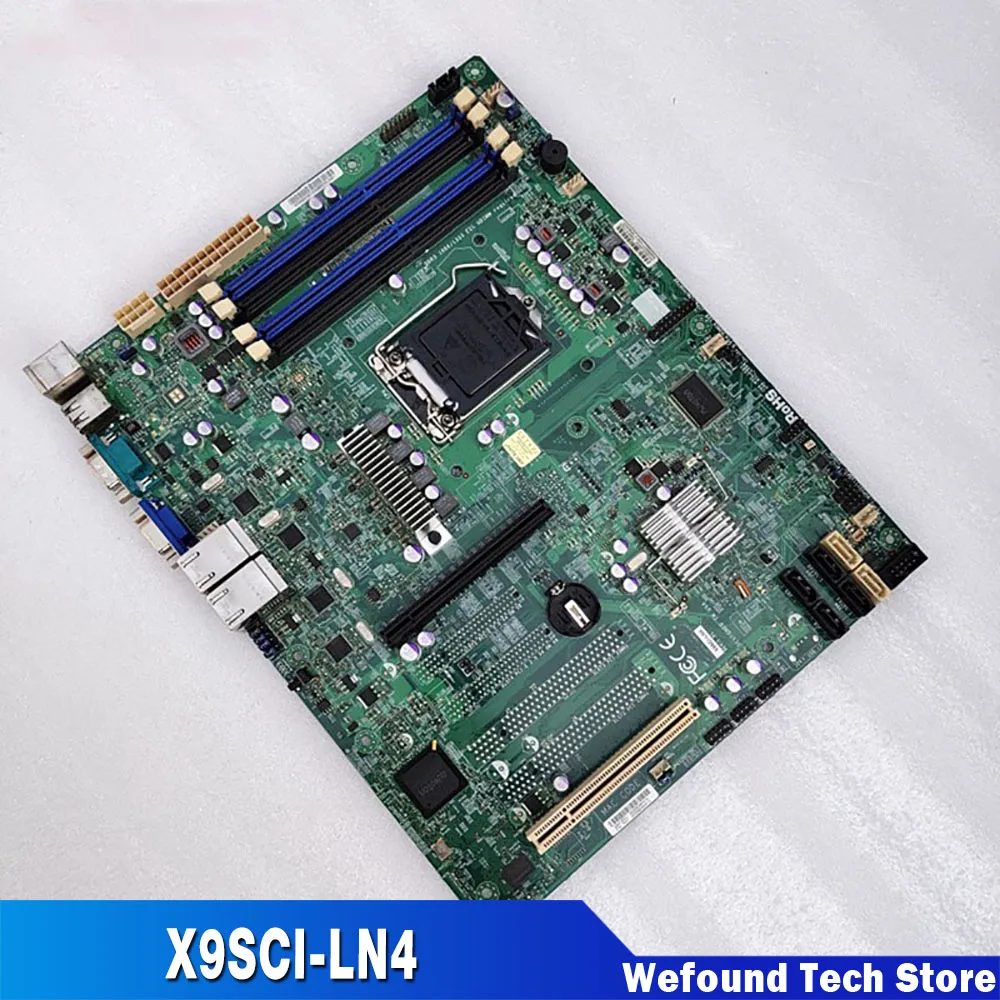 For Supermicro Four Gigabit LAN Card Server ATX Motherboard 1155 Intel C204 Xeon E3-1200 v2 Series 2/3rd Gen Core i3 X9SCI-LN4