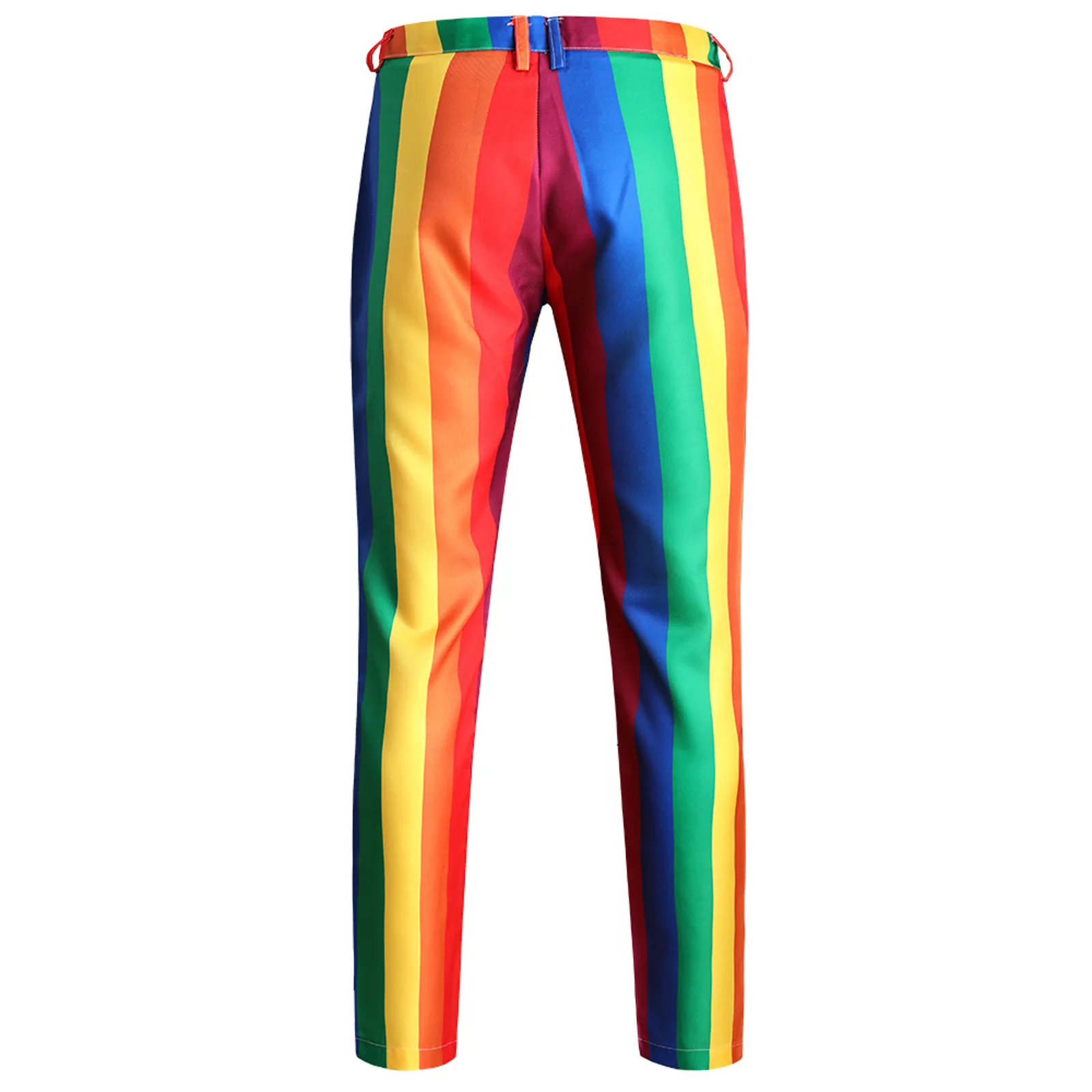 Pantaloni con stampa a strisce arcobaleno per uomo moda Business pantaloni Casual pantaloni da uomo pantaloni festa di nozze abbigliamento sociale traspirante 4