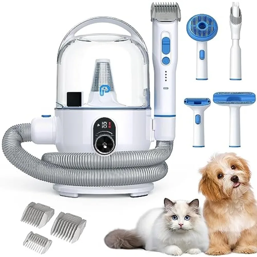 

Dog Grooming Vacuum 2.0L Dust Cup Low Noise Vacuum for Shedding Home Cleaning 5-in-1 Pet Grooming with Upgraded Crevice Tool fo
