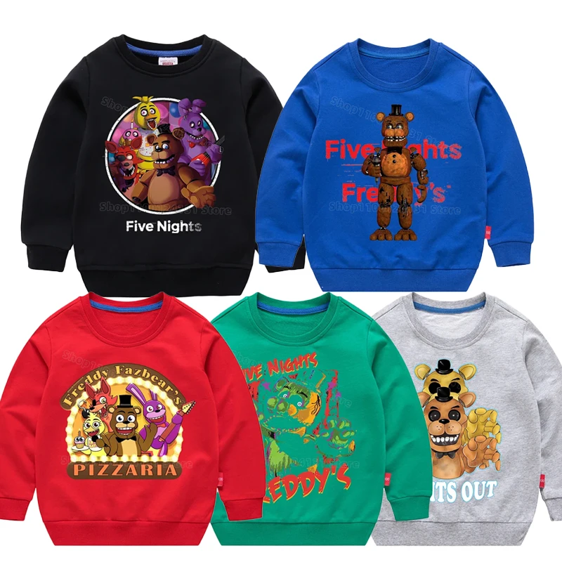 

Five Nights At Freddys Jumpers Children Round Neck Hoodie Anime Cotton Sweatshirt Thin Tops Clothing Boy Girl Trendy Baby Clothe